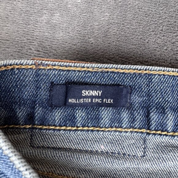 Hollister Epic Flex Jeans Mens Sz 30x30 Skinny Distressed Blue Denim Y2K Preppy - Picture 7 of 11